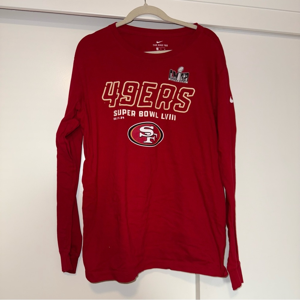 SF 49ers Super Bowl Nike Tee Long Sleeve Red